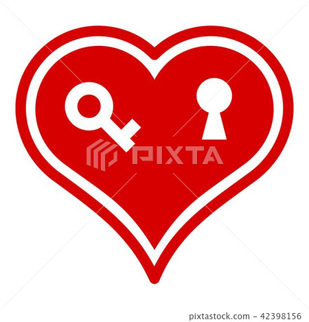 Locked heart icon, simple style Locked heart icon, simple style 42398156