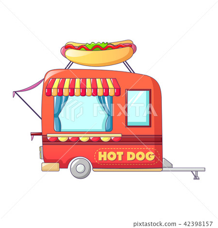Hot dog street shop icon, cartoon style Hot dog street shop icon, cartoon style 42398157