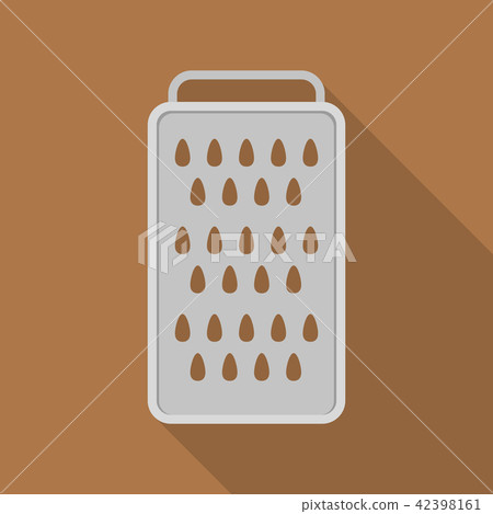 Metal grater icon, flat style Metal grater icon, flat style 42398161