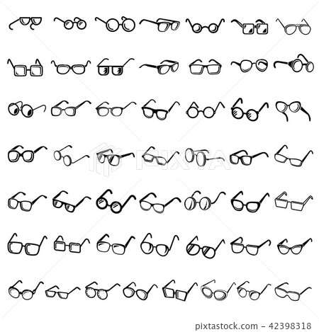 Glasses forms icons set, simple style 42398318