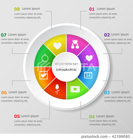 Infographic design template with valentines day  42399080