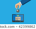business hand insert qr code chip processor 42399862