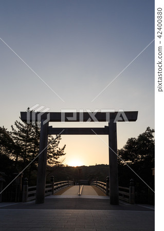 Ise shrine Uji Bridge torii 42400880