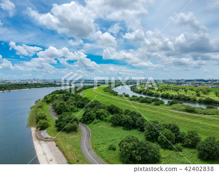 戶田市土滿綠公園鳥瞰圖，俯瞰西湖市中心 42402838