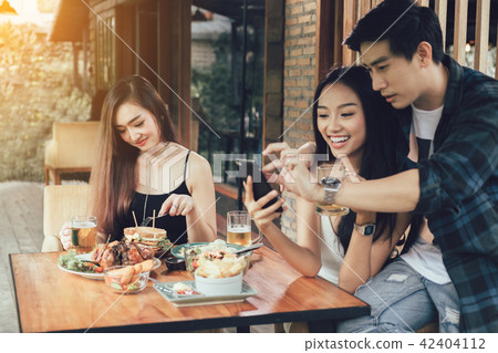 Asian single woman envious with love couple Asian single woman envious with love couple 42404112