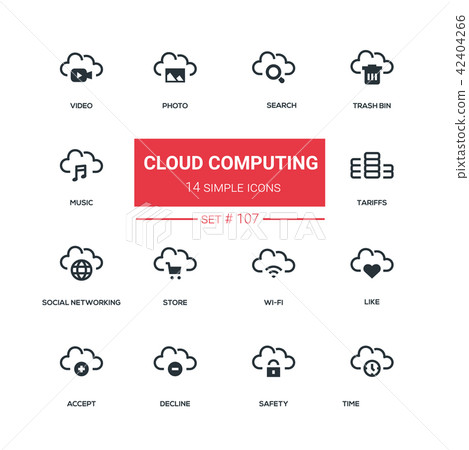 Cloud computing - flat design style icons set - Stock Illustration ...