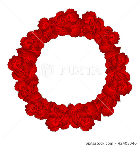Red Carnation Flower Wreath 42405340
