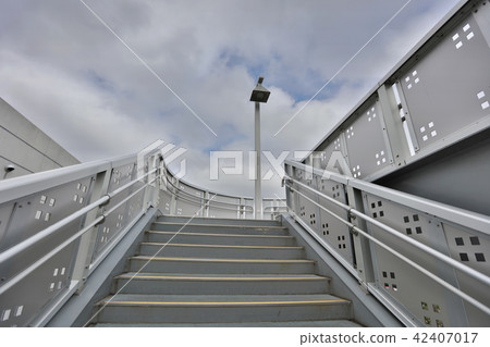 Pedestrian bridge leading to  Sapporo dome. 42407017