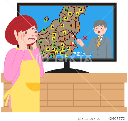 A housewife who is afraid of seeing the earthquake bulletin 42407772