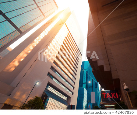 Abstract futuristic cityscape view. Hong Kong 42407850