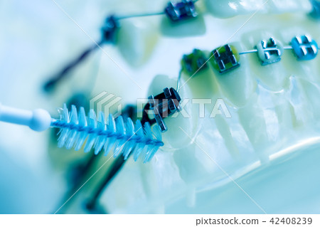 Interdental teeth brackets clean 42408239