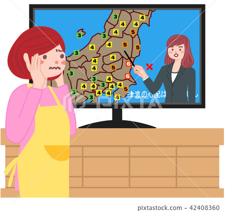 A housewife who is afraid of seeing the earthquake bulletin 42408360