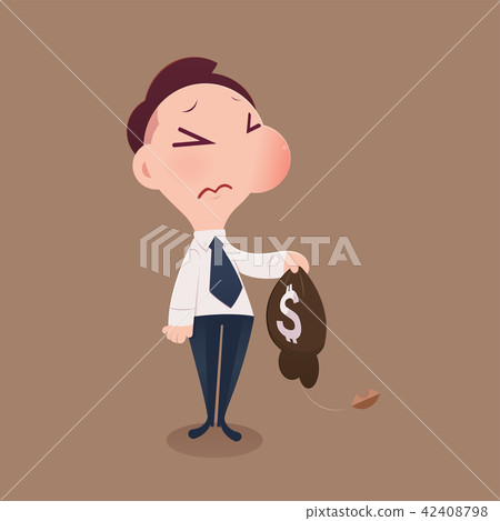 Cartoon businessman loss money. Cartoon businessman loss money. 42408798