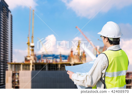 Construction engineer check construction drawing 42408970