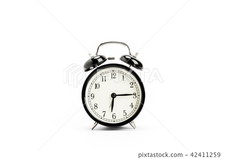 Vintage alarm clock, isolated on white background Vintage alarm clock, isolated on white background 42411259
