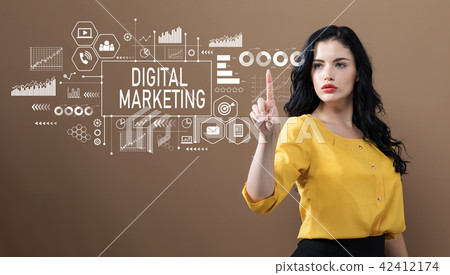 Digital Marketing with business woman - Stock Photo [42412174] - PIXTA