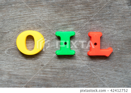 Colorful plastic alphabet in word oil 42412752