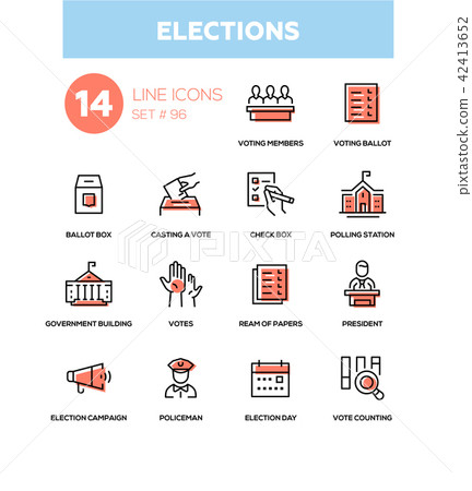 Elections - modern line design icons set 42413652