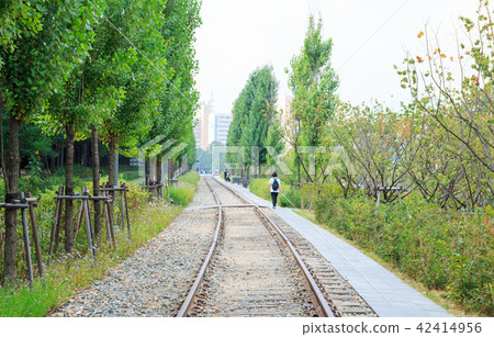 首爾京春線森林公園的火車軌道 首爾京春線森林公園的火車軌道 42414956