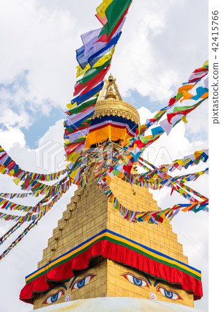 Boudhanath Stupa and prayer flags in Kathmandu Boudhanath Stupa and prayer flags in Kathmandu 42415766