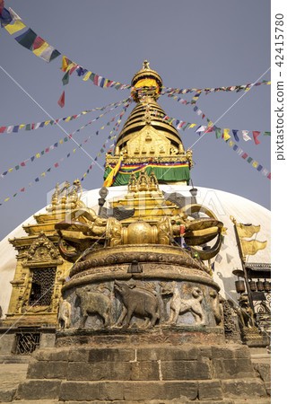 Buddhist stupa and vajra in Swayambunath temple 42415780