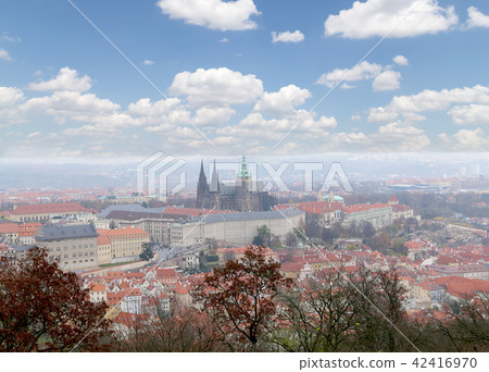 View of Prague Castle and St.Vitus cathedral  42416970