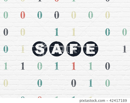Security concept: Safe on wall background Security concept: Safe on wall background 42417189