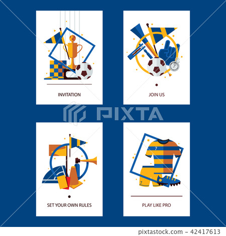 Vector vertical bright cards with football soccer 42417613