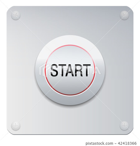 圖庫插圖: start button power on starter