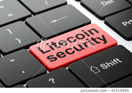 Blockchain concept: Litecoin Security on computer keyboard background 42418890