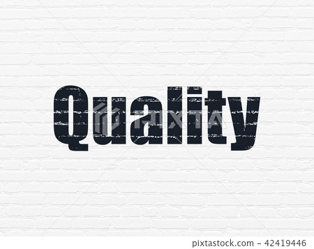 Marketing concept: Quality on wall background Marketing concept: Quality on wall background 42419446