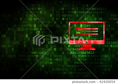 Programming concept: Monitor on digital background Programming concept: Monitor on digital background 42420054