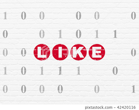 Social media concept: Like on wall background Social media concept: Like on wall background 42420116