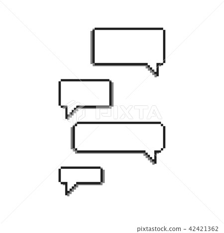 8 bit pixel dialog chat bubbles 42421362