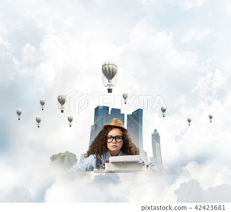 Creative inspiration of young female writer. Creative inspiration of young female writer. 42423681
