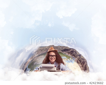 Creative inspiration of young female writer. Creative inspiration of young female writer. 42423682