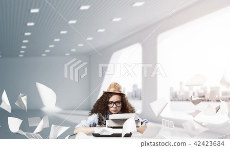 Creative inspiration of young female writer. Creative inspiration of young female writer. 42423684