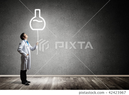 Doctor and vial symbol Doctor and vial symbol 42423967