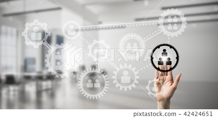 Teamwork concept and choosing gesture of person in elegant moder Teamwork concept and choosing gesture of person in elegant moder 42424651