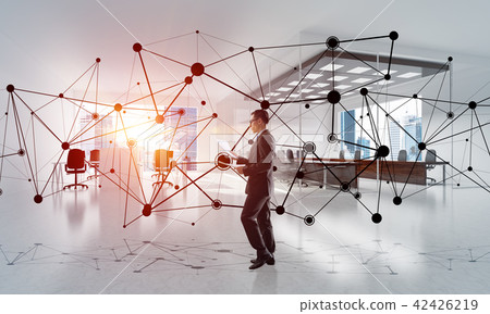 Networking and social communication concept as effective point for modern business Networking and social communication concept as effective point for modern business 42426219