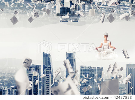 Young woman keeping mind conscious. 42427858