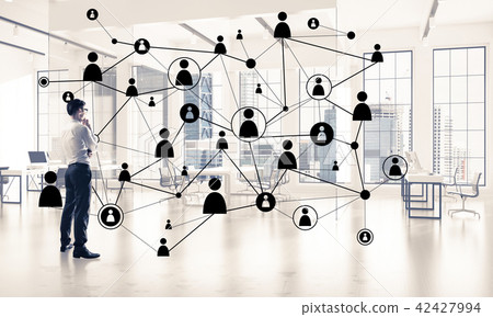 Networking and social communication concept as effective point for modern business Networking and social communication concept as effective point for modern business 42427994