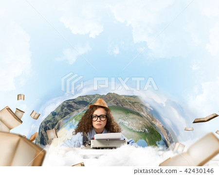 Creative inspiration of young female writer. Creative inspiration of young female writer. 42430146