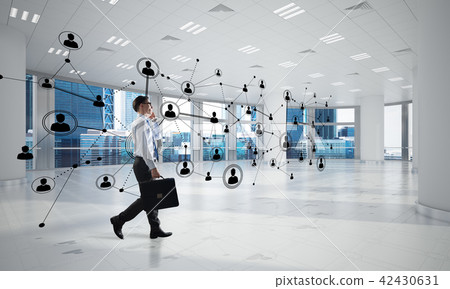 Networking and social communication concept as effective point for modern business Networking and social communication concept as effective point for modern business 42430631