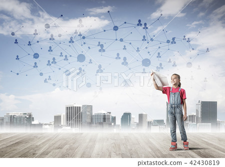 Concept of social wireless connection and internet use for communication by children Concept of social wireless connection and internet use for communication by children 42430819