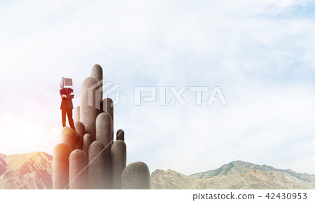 Businessman with monitor instead of head. Businessman with monitor instead of head. 42430953