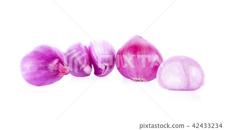 Shallot onions in a group isolated on white  42433234