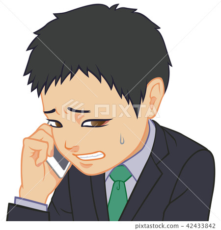 Chibi character office worker during a call... - Stock Illustration  [42433842] - PIXTA