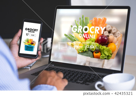 shopping groceries on online supermarket for 42435321