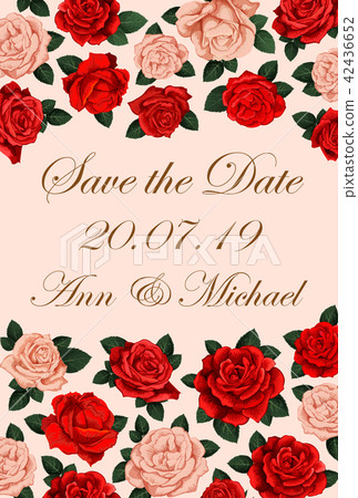 Save the Date rose flower wedding invitation Save the Date rose flower wedding invitation 42436652